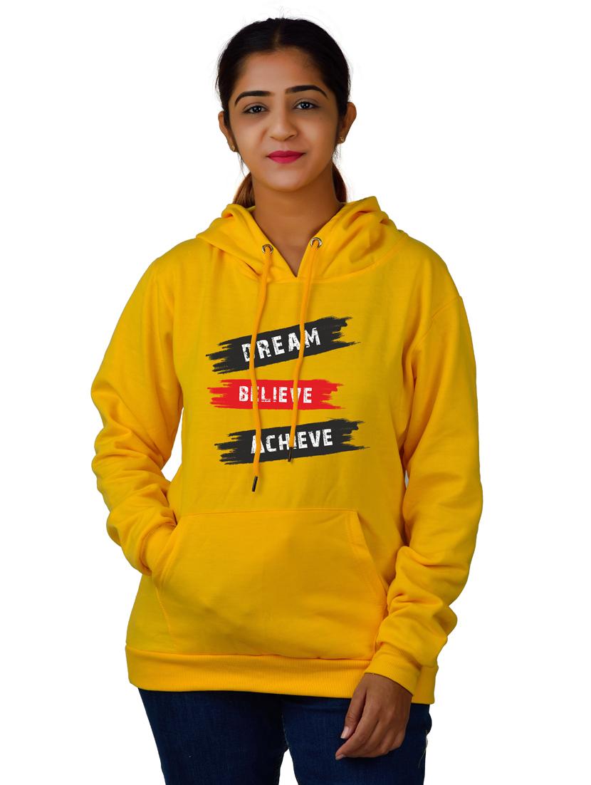 yellow long sleeve hooded sweatshirt - 20564946 - Zoom Image - 0