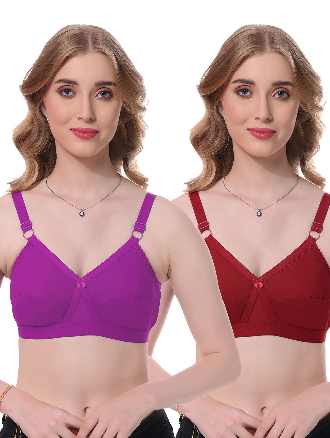 pack of 2 solid t-shirt bra
