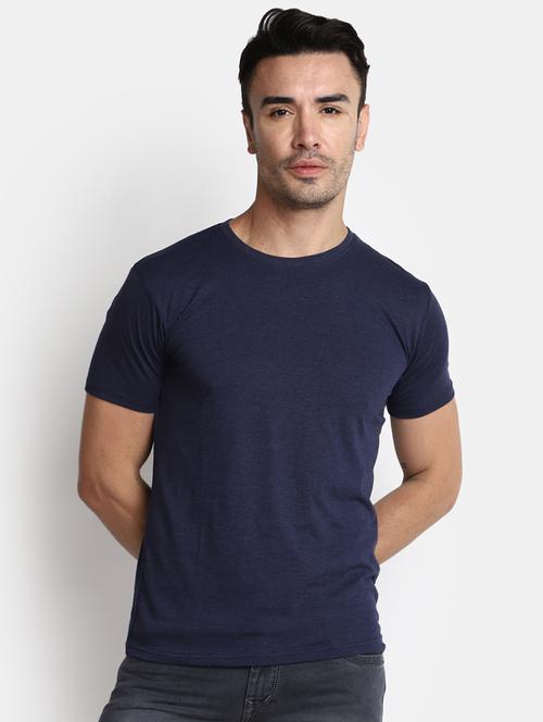 navy blue cotton regular t-shirt - 20565237 - Standard Image - 0