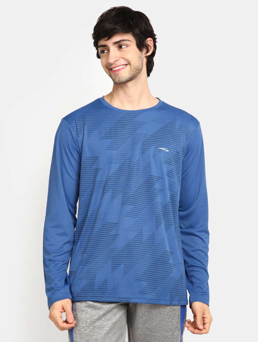 blue cotton all over print tshirt