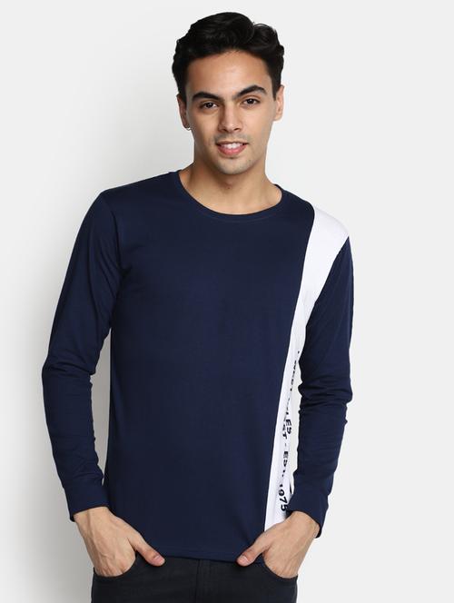 navy blue cotton regular t-shirt - 20565256 -  Standard Image - 0