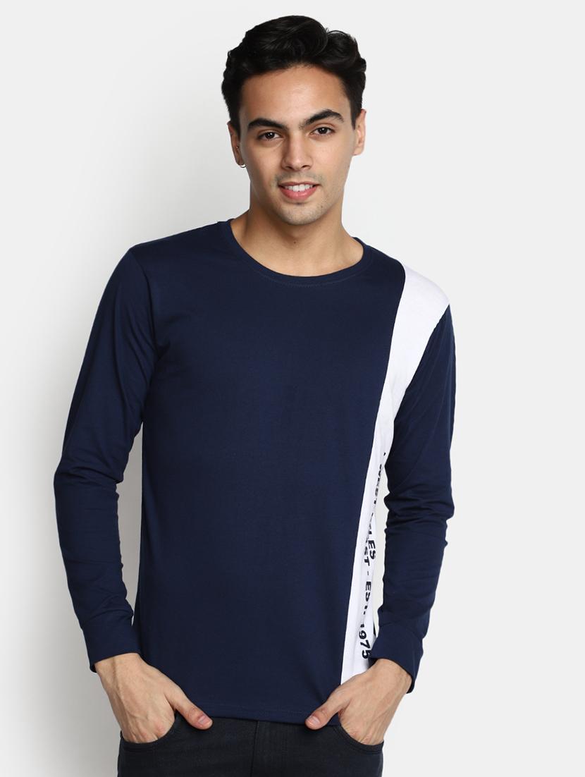 navy blue cotton regular t-shirt - 20565256 -  Zoom Image - 0