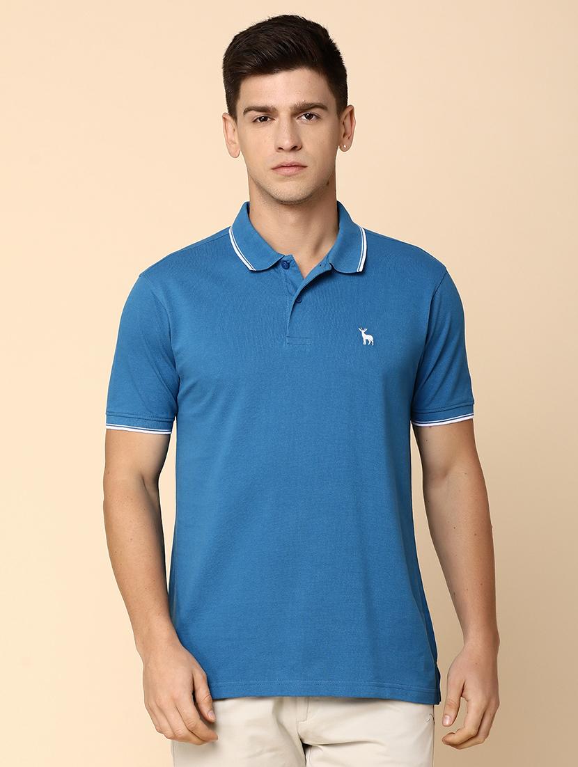 blue cotton regular t-shirt - 20565275 -  Zoom Image - 0