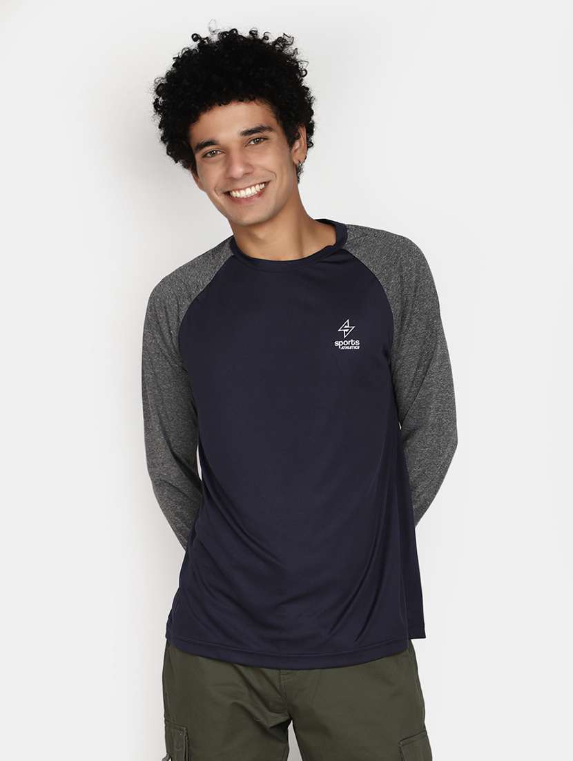 navy blue cotton regular t-shirt