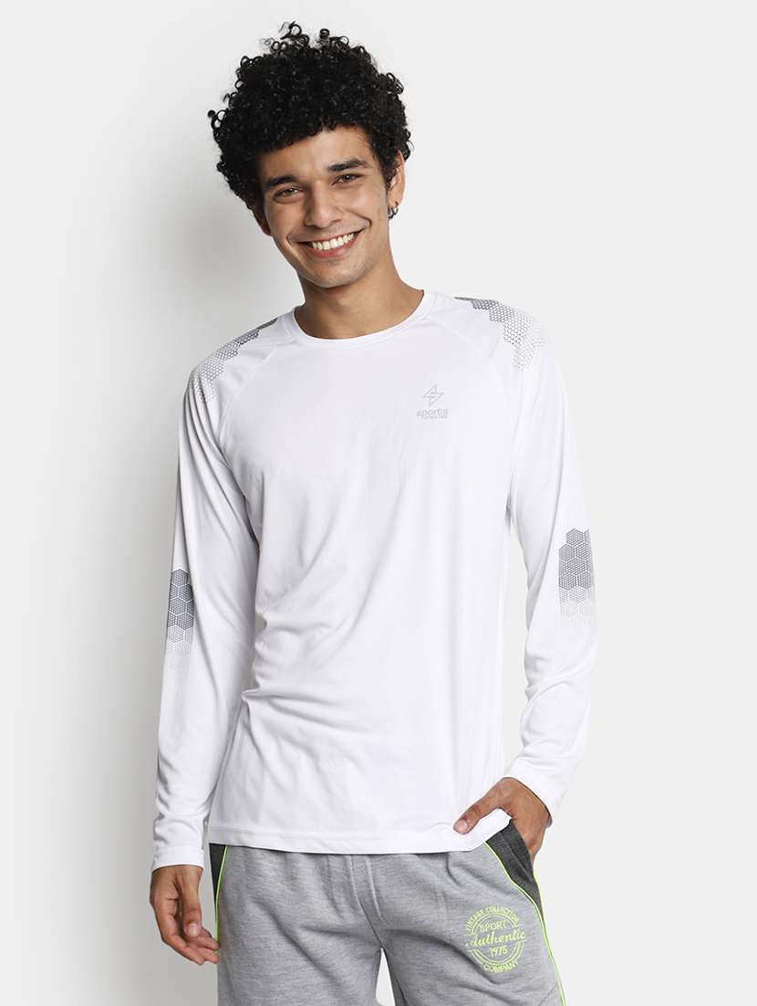 white cotton placement print tshirt