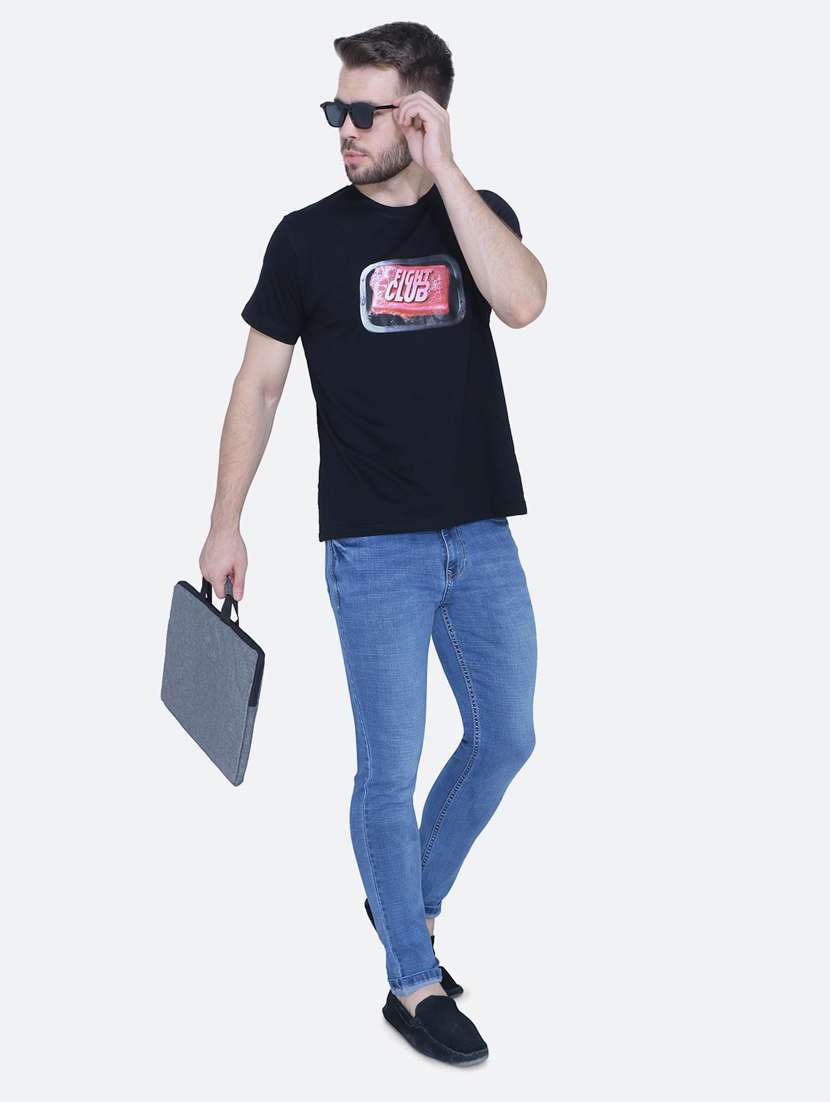 Mens Slim Fit Plain Jeans - 20566103 -  Standard Image - 5