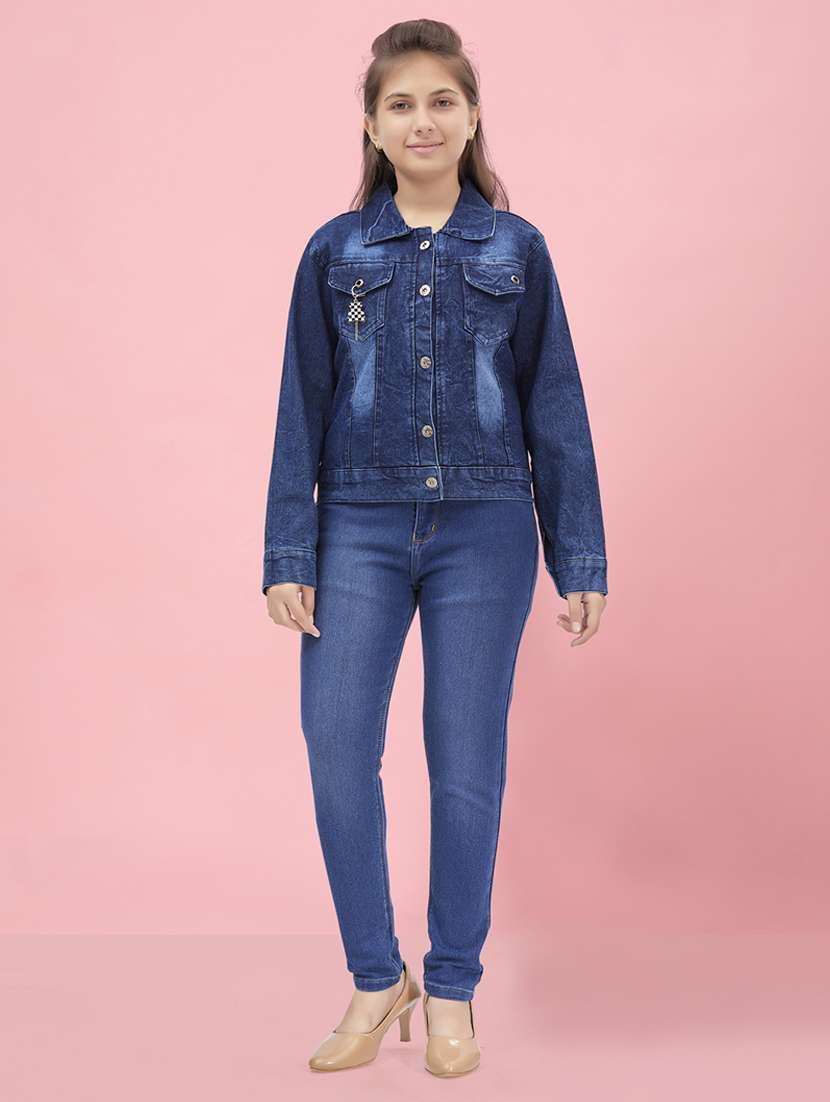 girl long sleeve denim jacket - 20567450 -  Zoom Image - 0