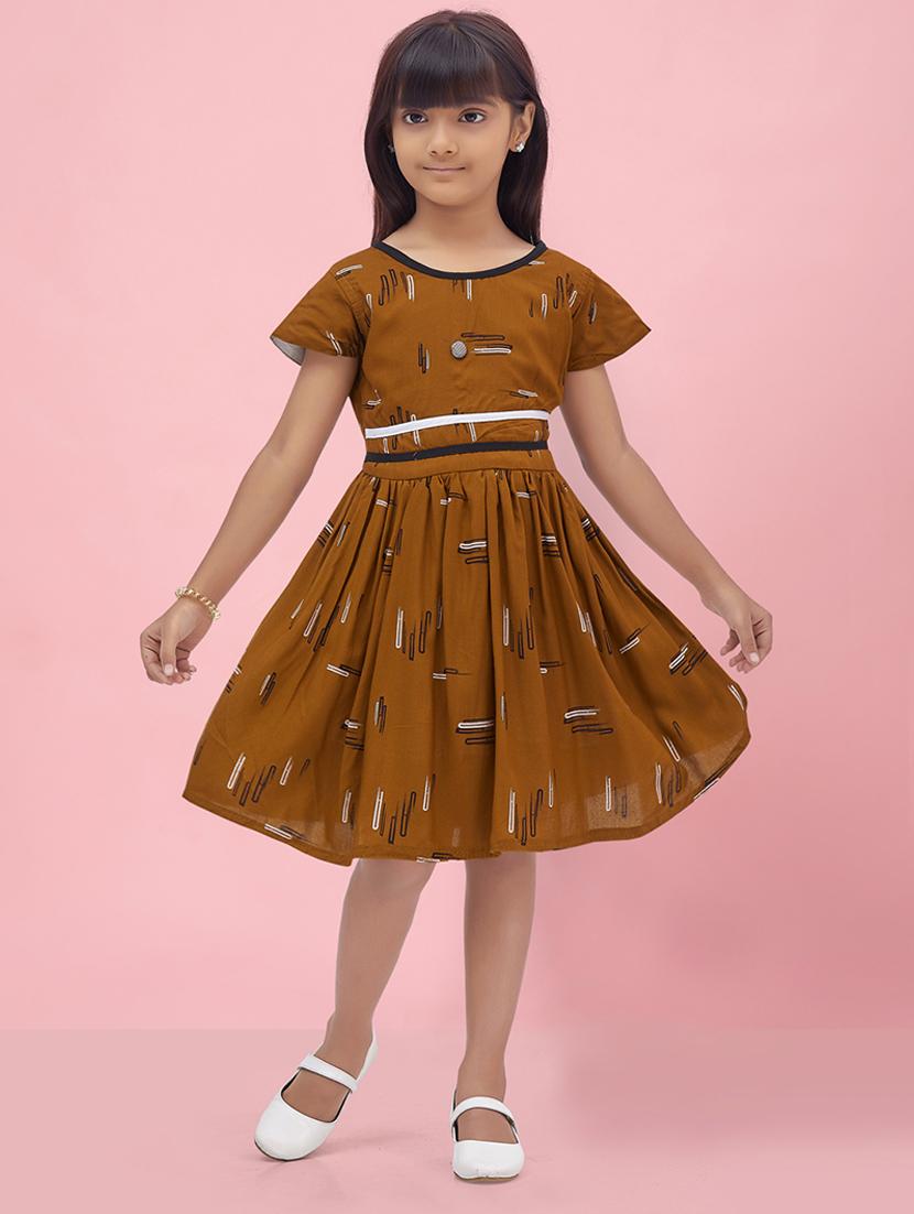 girls round neck short sleeve frock - 20567920 -  Zoom Image - 0