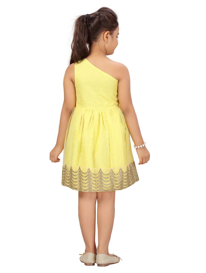 girls asymmetric neck sleeveless frock - 20568293 -  Standard Image - 3