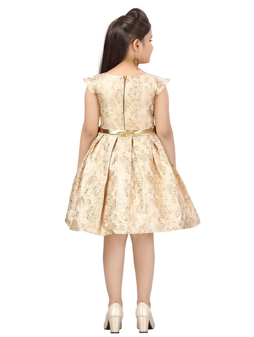 girls round neck cape sleeves frock - 20568296 - Standard Image - 3