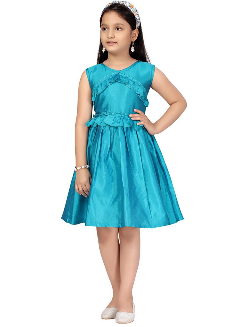 girls round neck sleeveless frock - 20568339 -  Zoom Image - 0