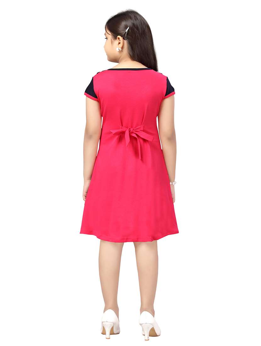 girls round neck cape sleeve frock - 20568362 -  Standard Image - 3