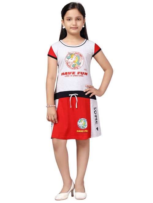 girls round neck cape sleeve frock - 20568363 - Standard Image - 0