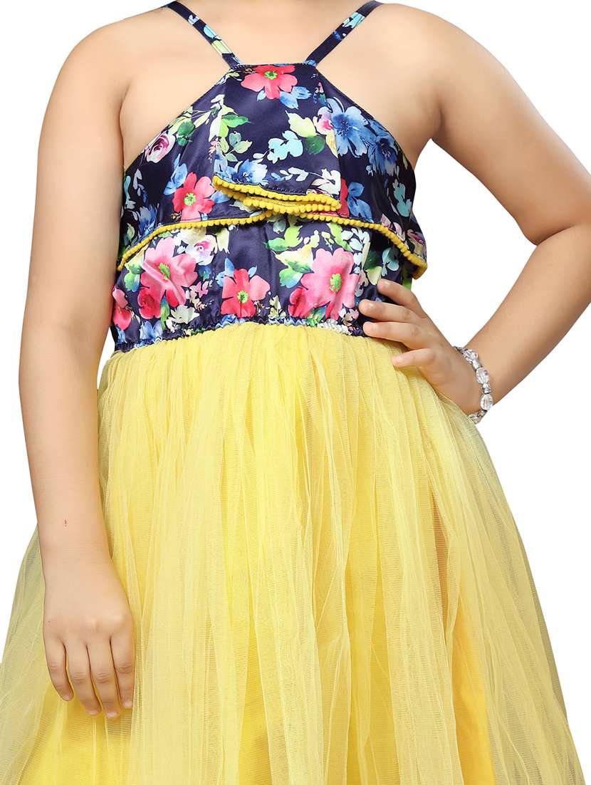 girls shoulder strap neck sleeveless frock - 20568371 -  Standard Image - 3