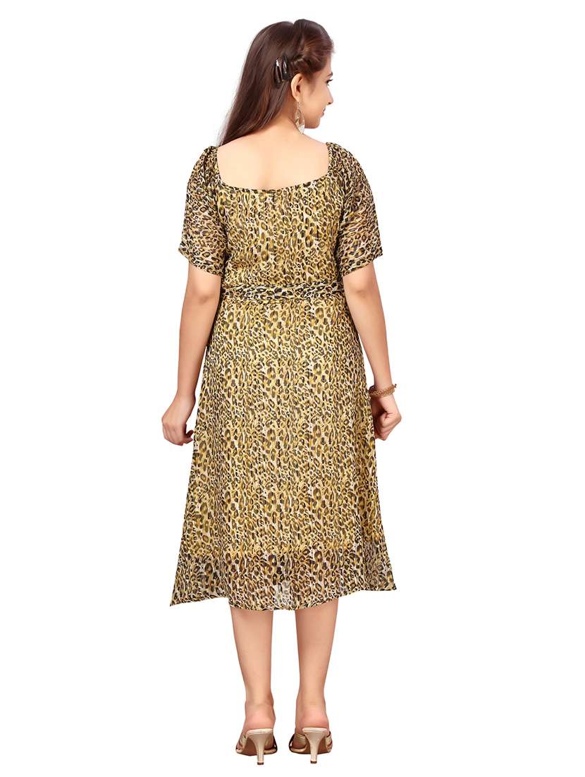 girls square neck short sleeves frock - 20568384 -  Standard Image - 3