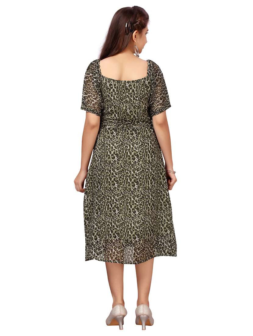 girls square neck short sleeves frock - 20568385 -  Standard Image - 3