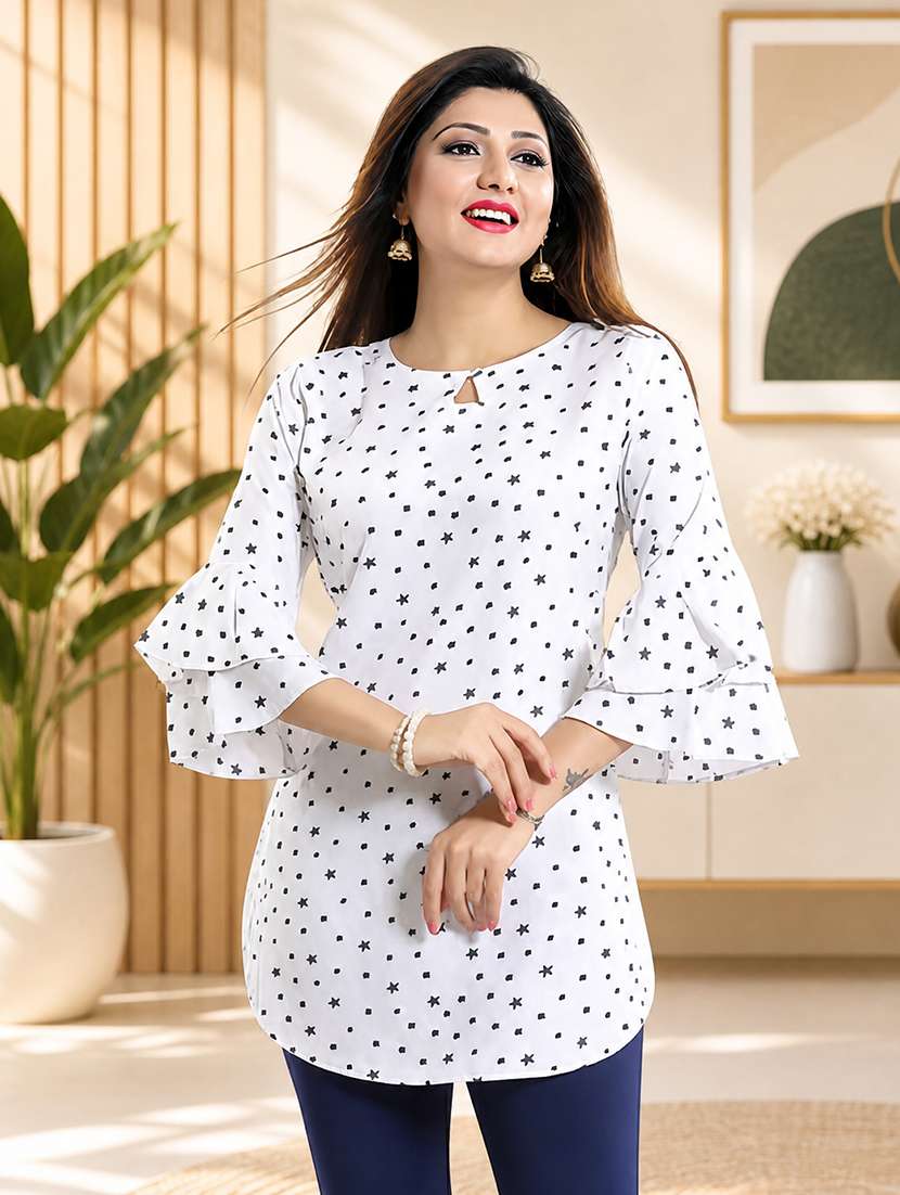 women white regular fit bell sleeve top