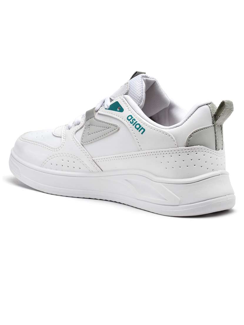 Men White Lace Up Sneaker