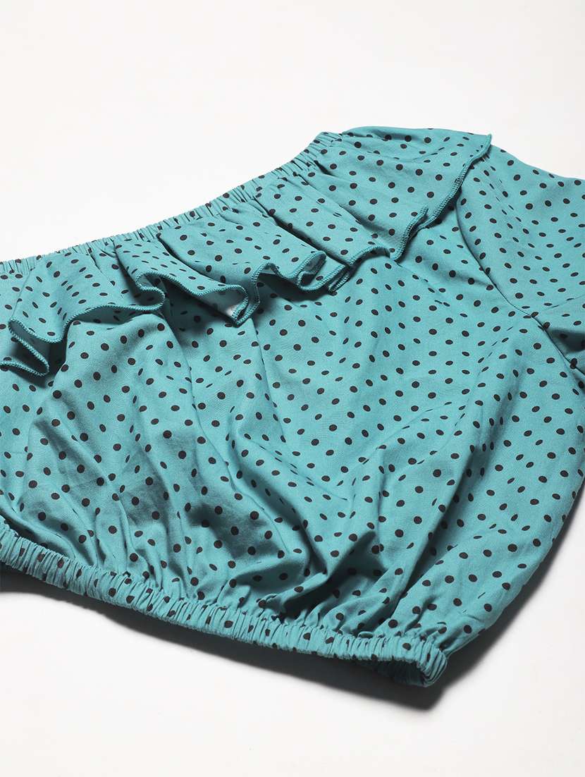 women printed one shoulder ruffle detailed crop top - 20570712 -  Standard Image - 5