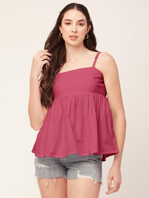 women solid bow styled peplum top - 20570720 -  Standard Image - 0