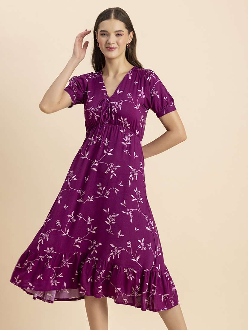 women floral printed fit & flare dress - 20570727 -  Zoom Image - 0