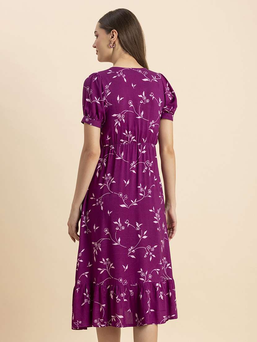 women floral printed fit & flare dress - 20570727 -  Standard Image - 3