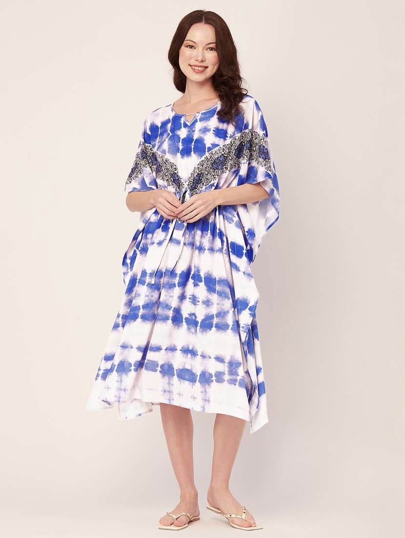 women tie & dyed fit & flare kaftan dress - 20570731 - Zoom Image - 0