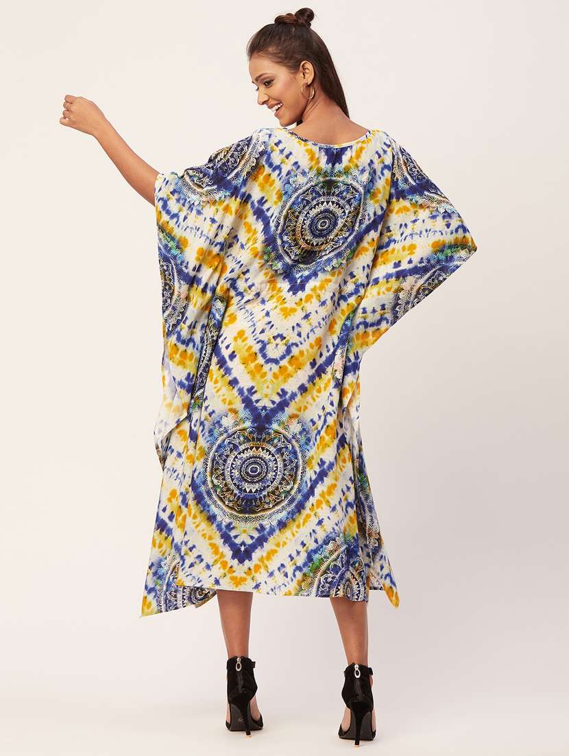 women printed fit & flare kaftan dress - 20570732 -  Standard Image - 3