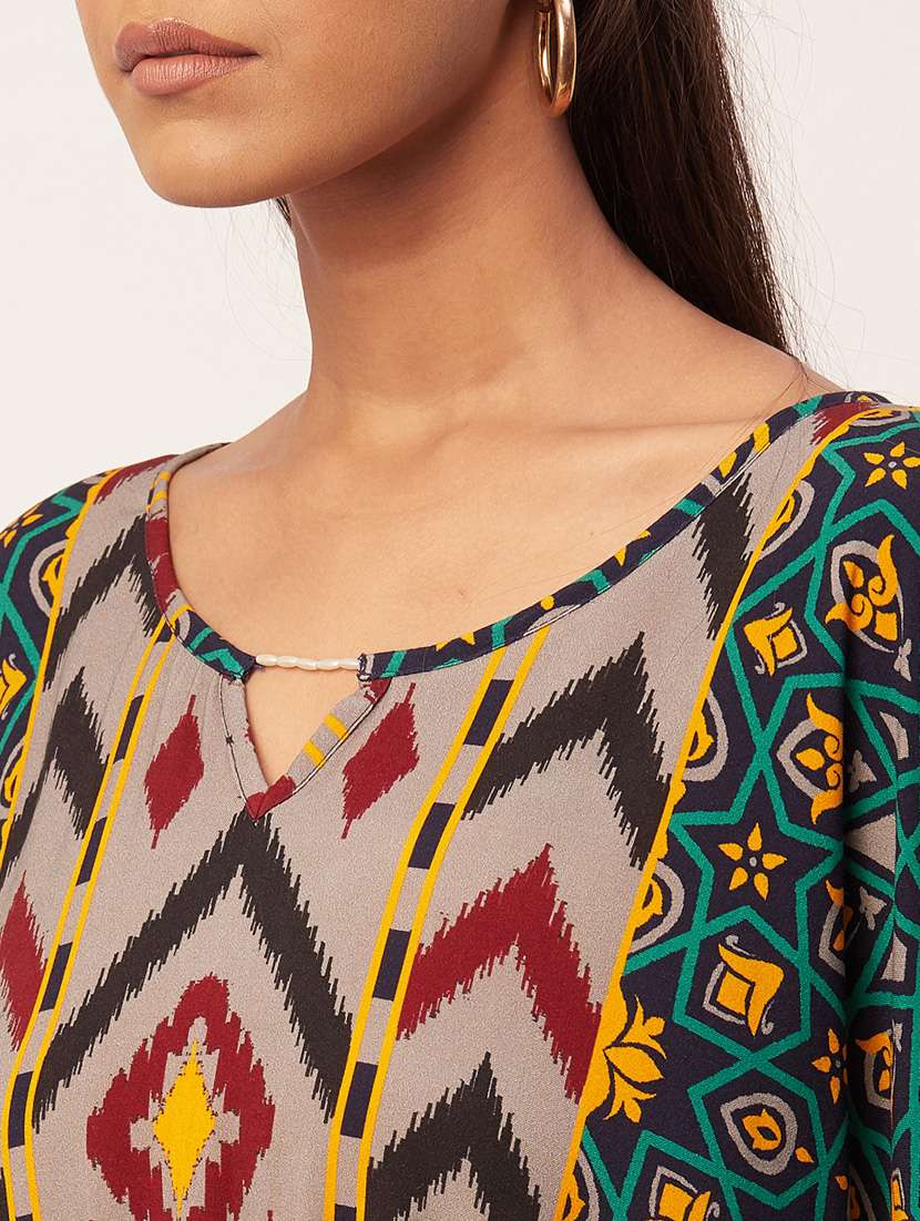 women printed asymmetric kaftan dress - 20570736 -  Standard Image - 5