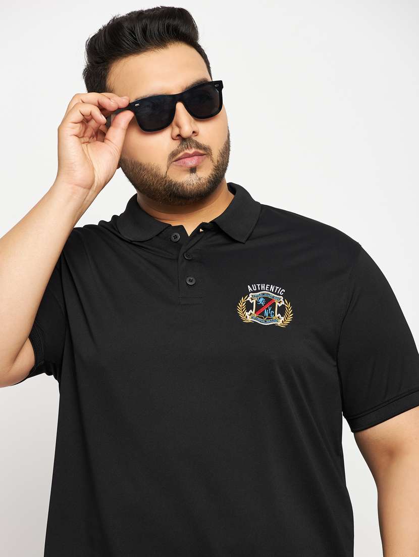 men black plus size polo t-shirt - 20570868 -  Standard Image - 3