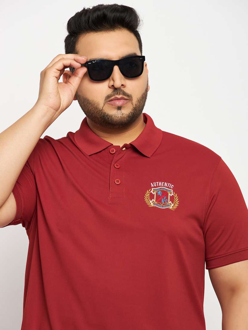 men red plus size polo t-shirt - 20570869 - Standard Image - 3