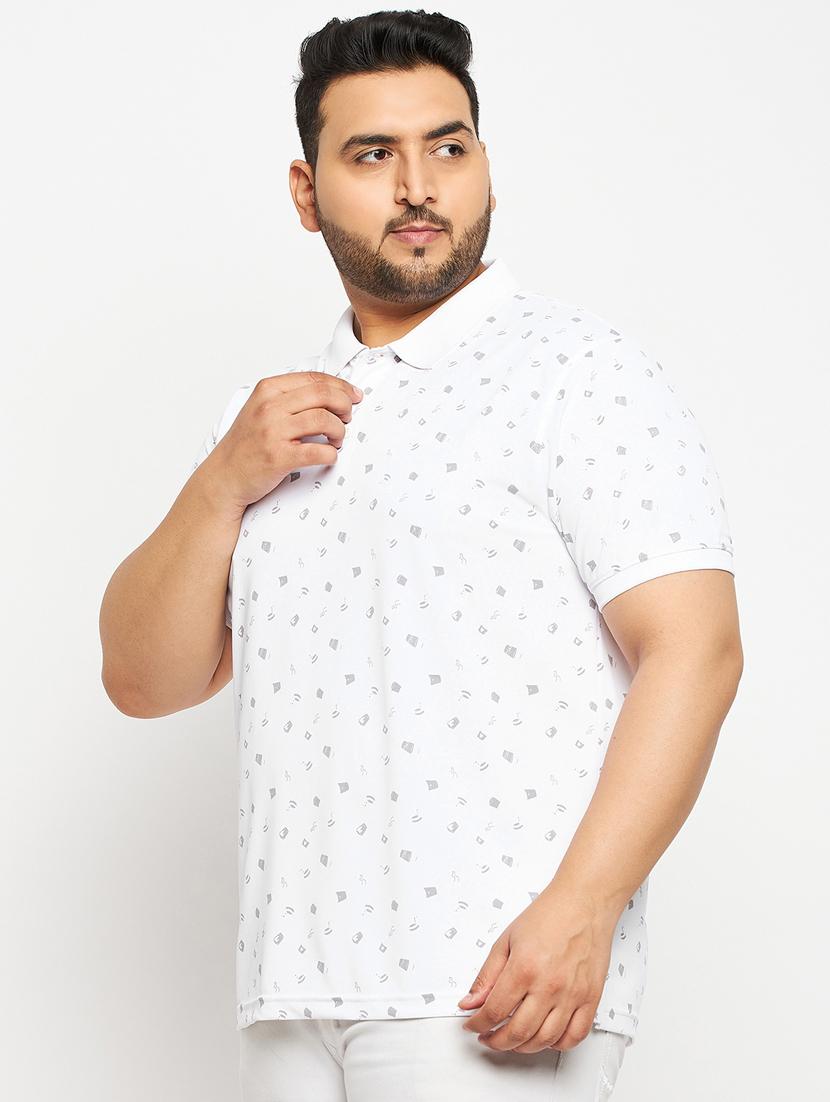men white printed plus size polo t-shirt - 20570899 - Zoom Image - 0