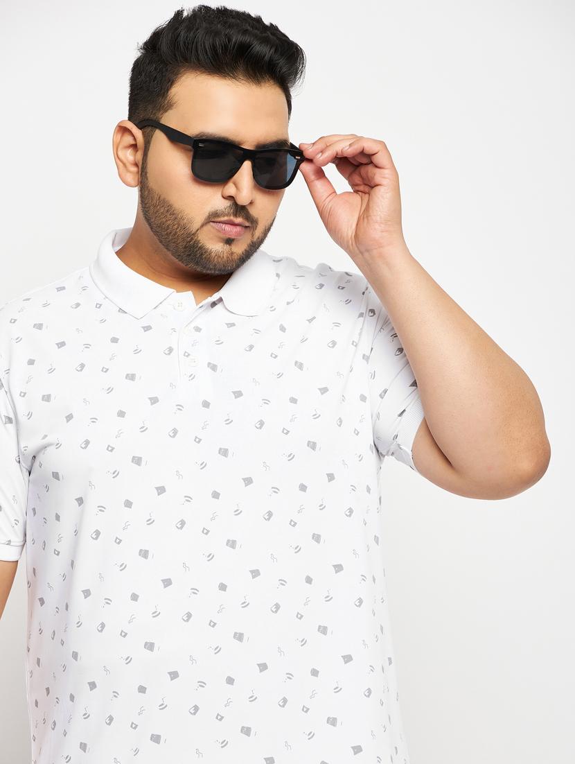 men white printed plus size polo t-shirt - 20570899 - Standard Image - 3