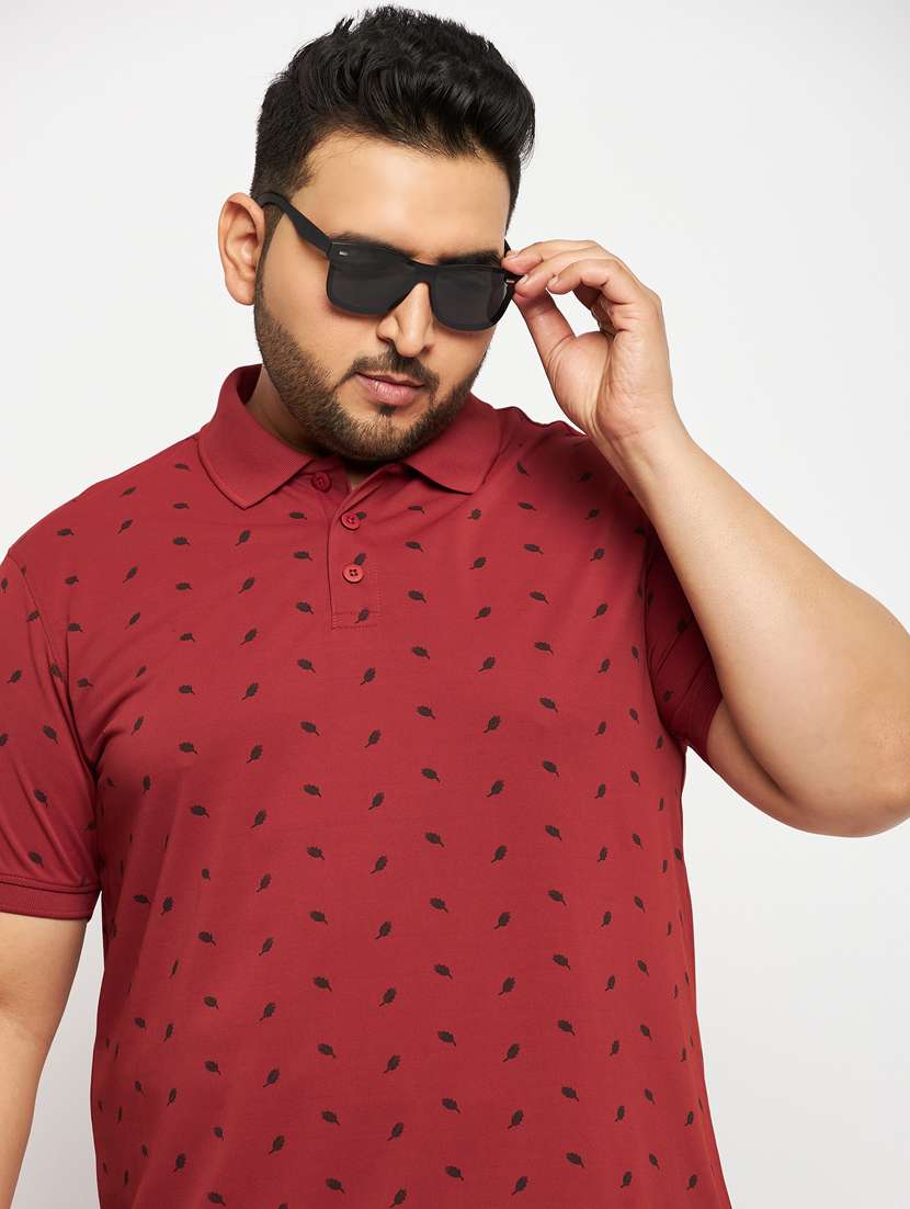 men red printed plus size polo t-shirt - 20570903 - Standard Image - 3