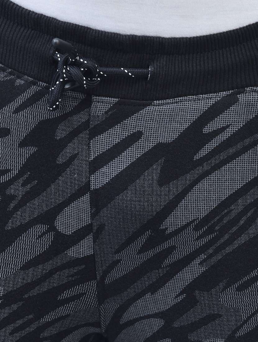 boys black & grey printed pocket taped detailed jogger - 20570919 -  Standard Image - 5