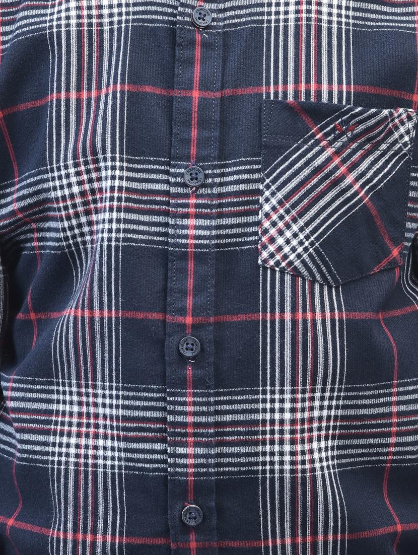 boys navy blue checked pocket detailed shirt - 20570924 - Standard Image - 5