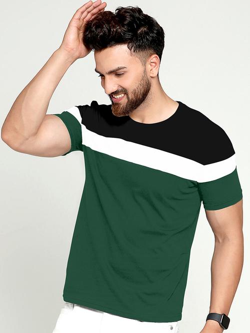 men round neck color block t-shirt - 20570993 -  Standard Image - 0