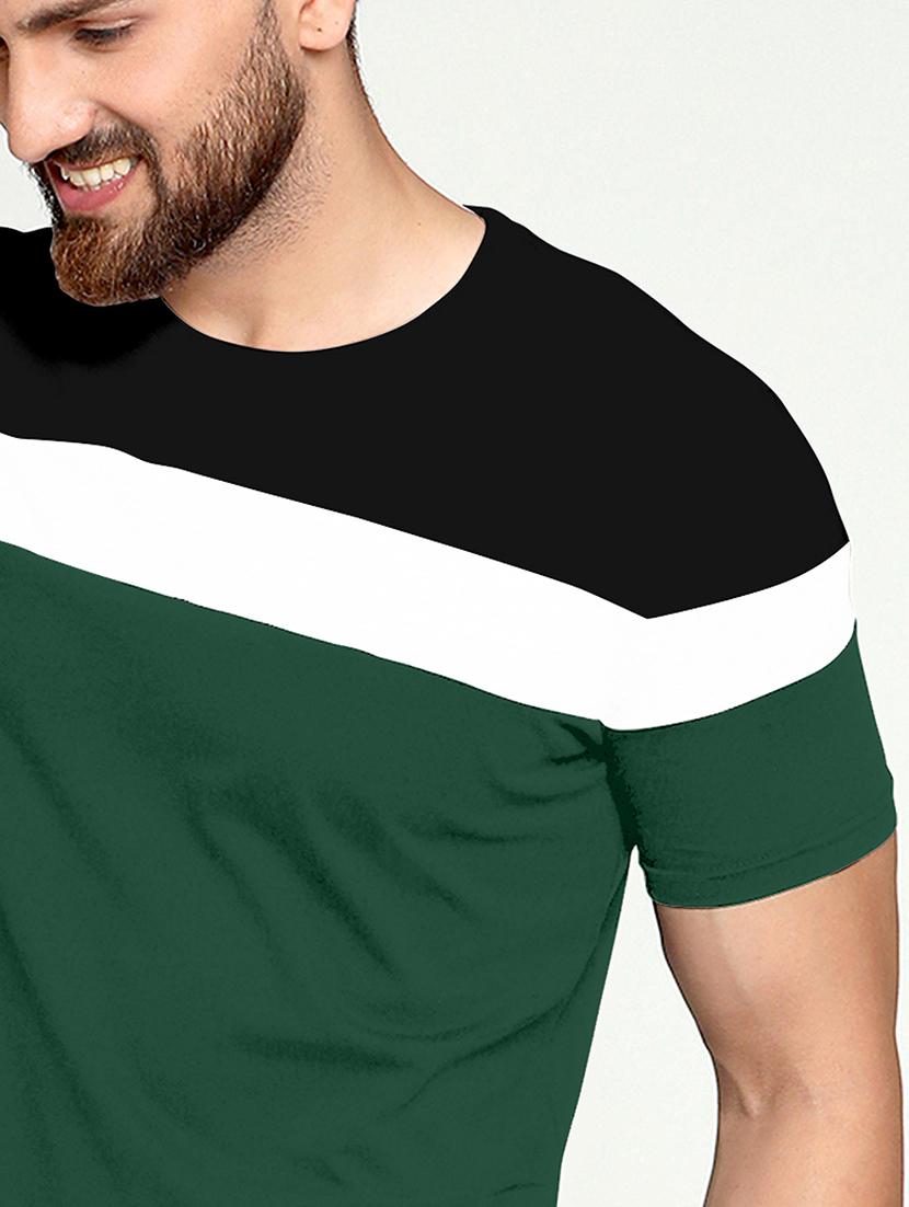 men round neck color block t-shirt - 20570993 - Standard Image - 3