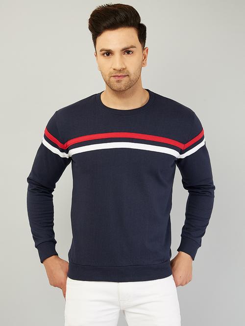 men round neck striped sweatshirt - 20571013 - Standard Image - 0
