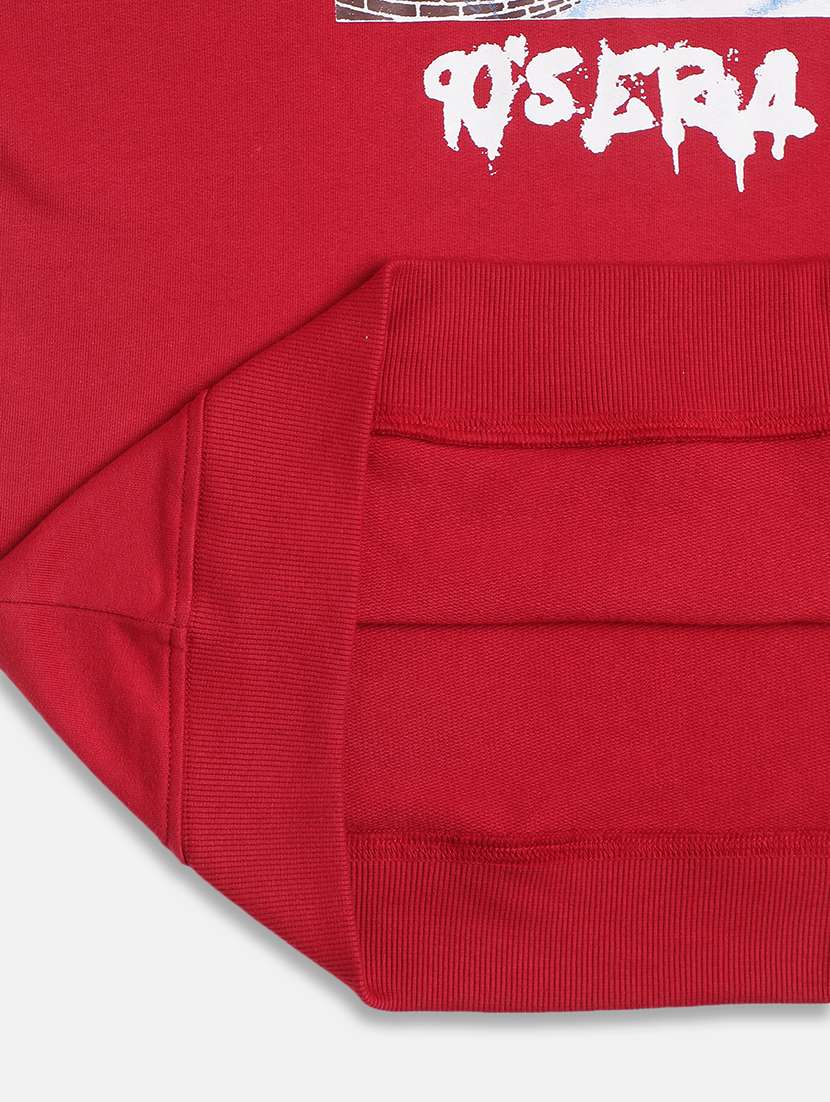 red cotton blend chest print sweatshirt - 20571225 -  Standard Image - 5
