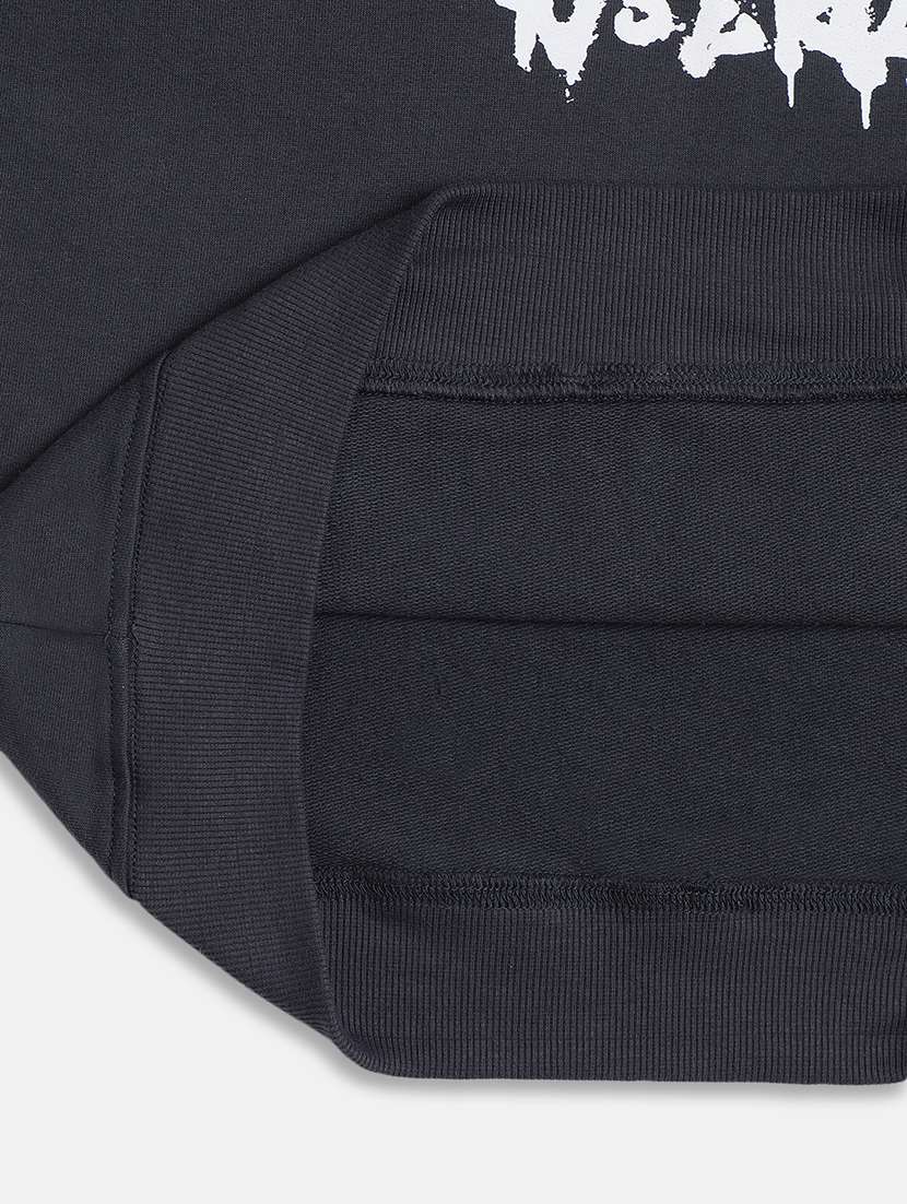 black cotton blend chest print sweatshirt - 20571226 -  Standard Image - 5