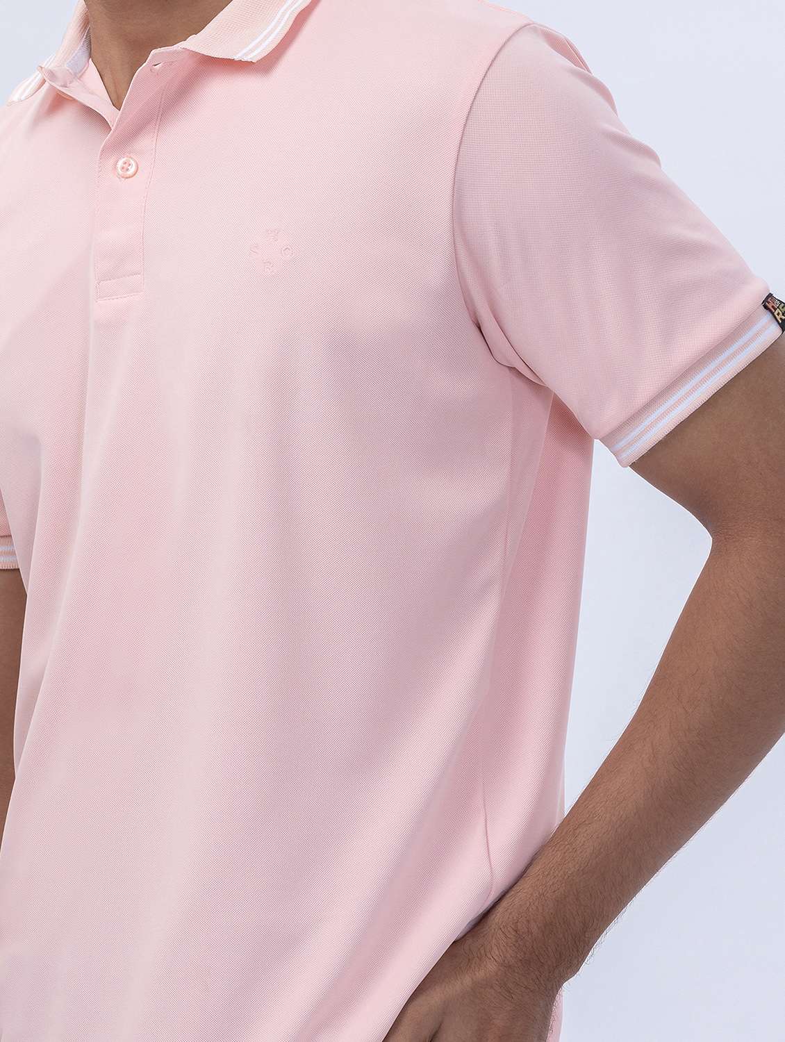 men polo neck solid t-shirt - 20571257 -  Standard Image - 3