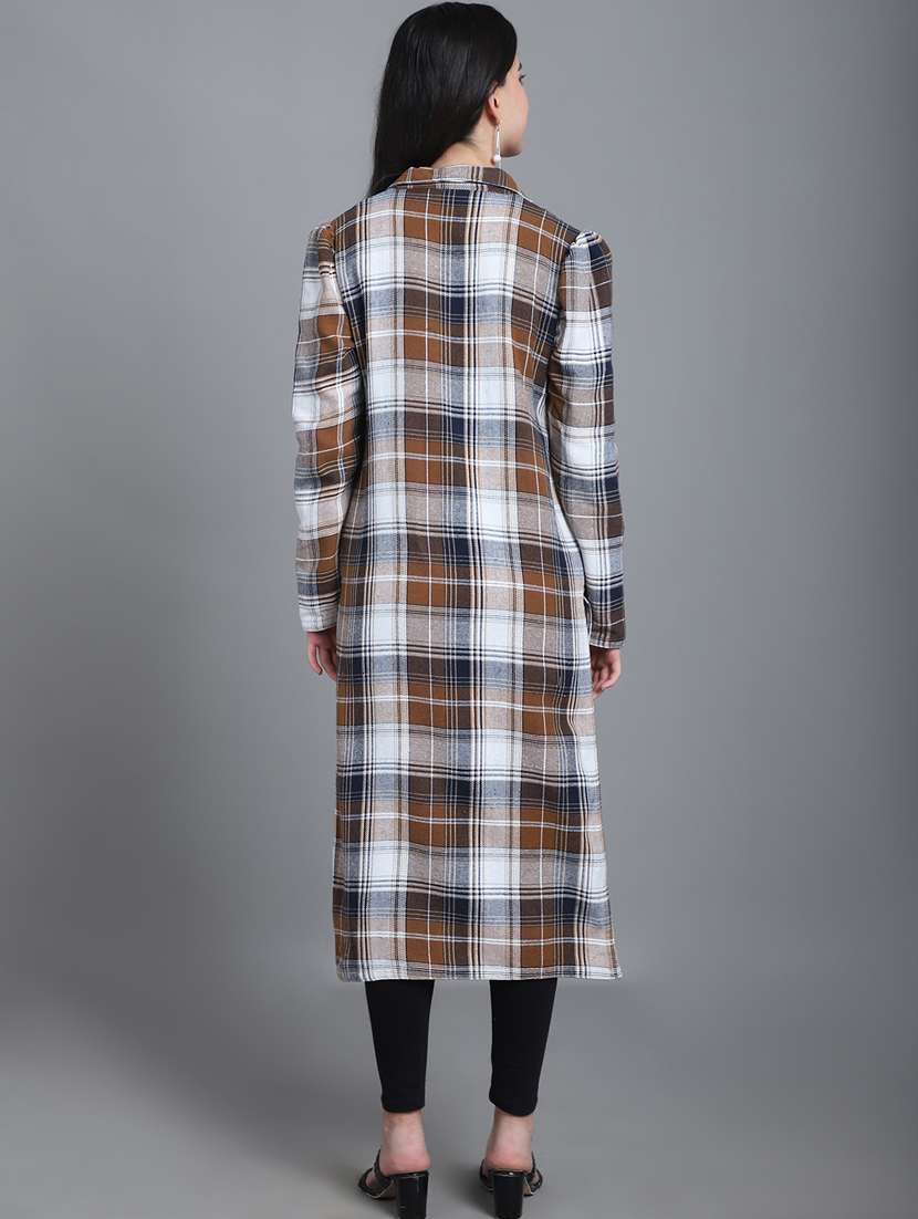 women checkered long sleeve woolen kurti - 20571335 -  Standard Image - 3