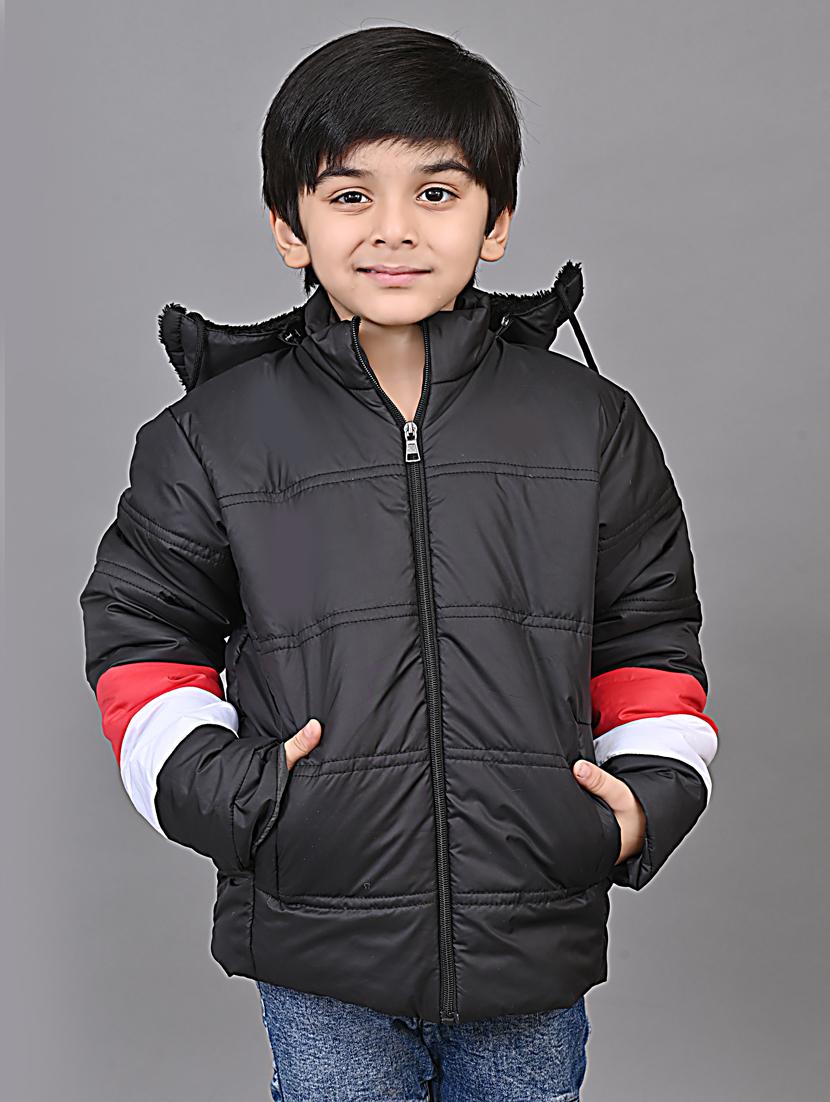 black fleece quilted jacket - 20571369 - Zoom Image - 0
