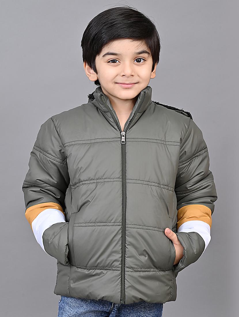 olive fleece quilted jacket - 20571371 - Zoom Image - 0