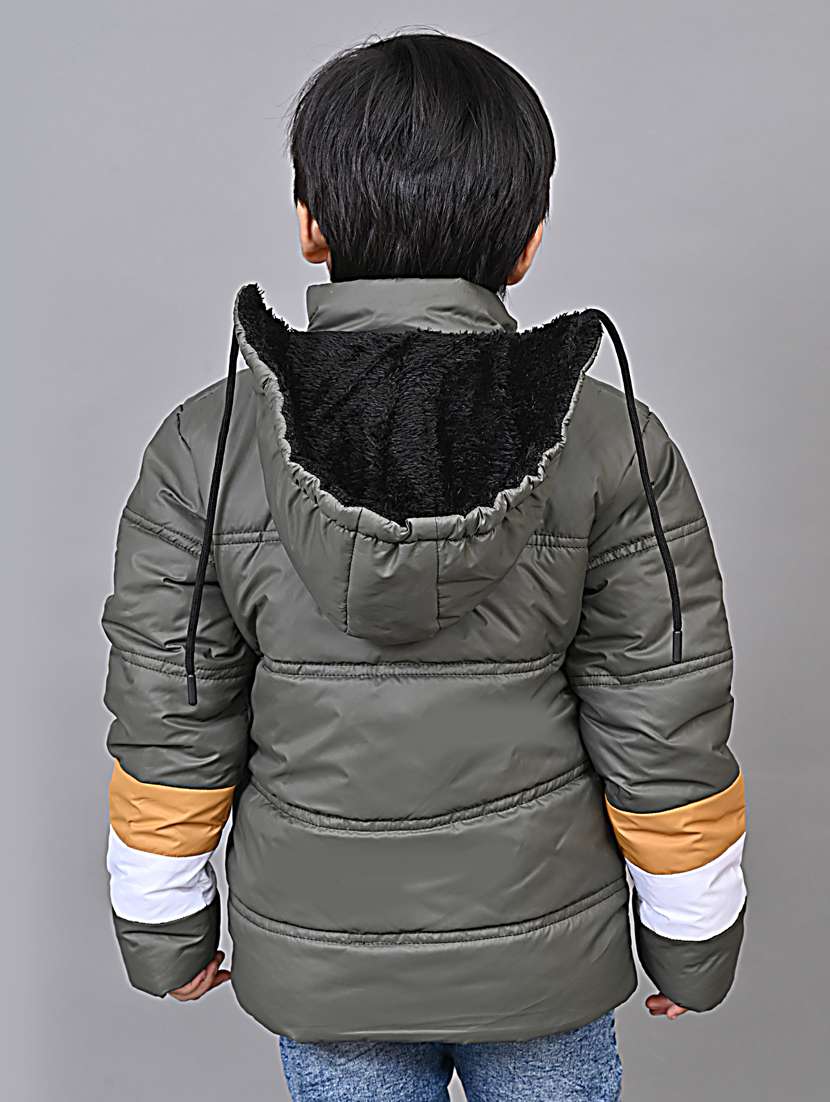 olive fleece quilted jacket - 20571371 - Standard Image - 3