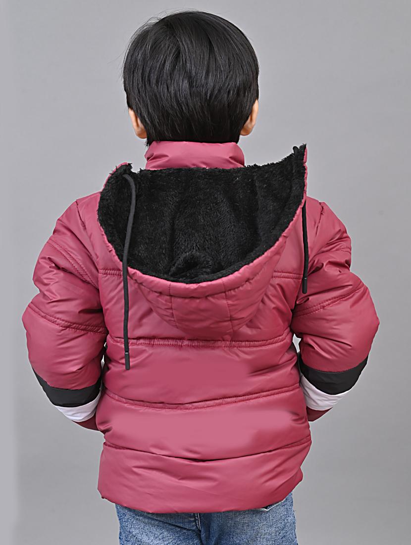 maroon fleece quilted jacket - 20571372 - Standard Image - 3