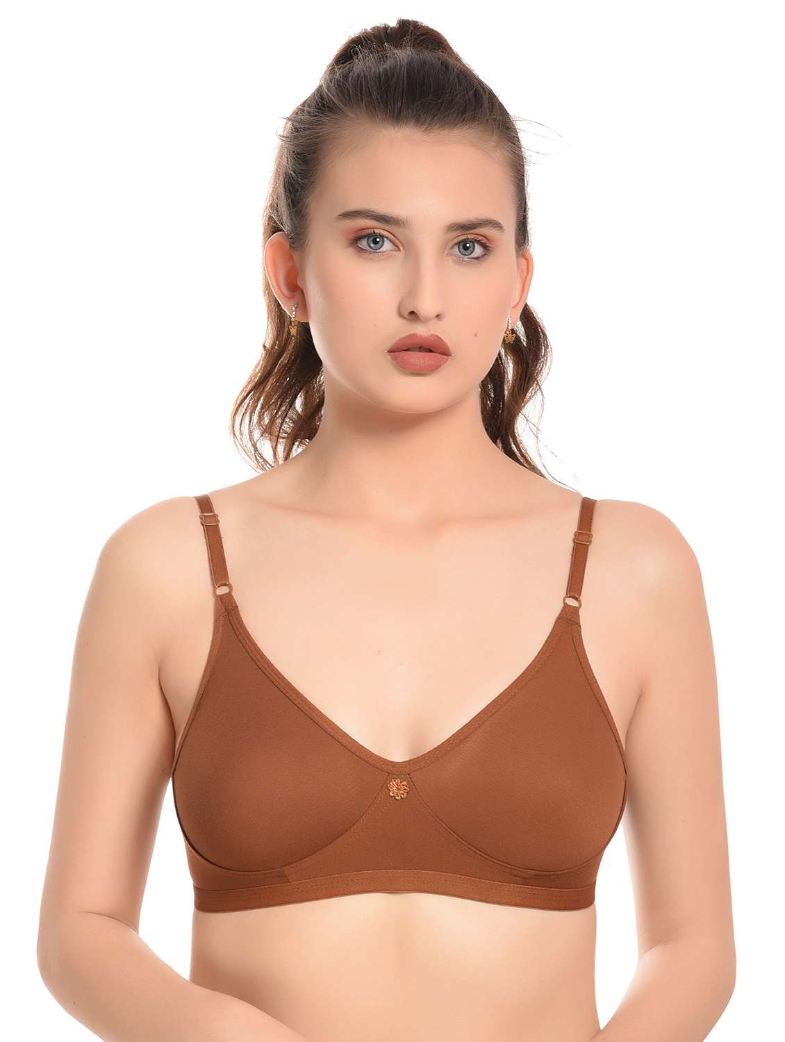 brown hosiery tshirt bra