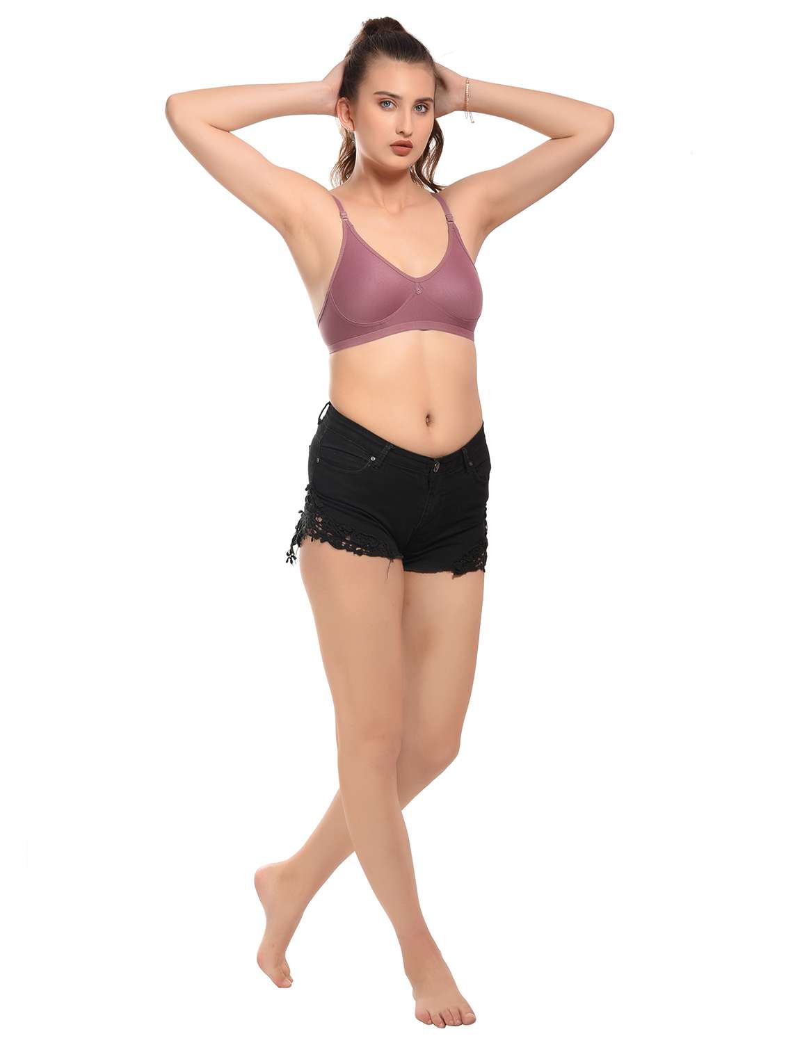 Mauve Hosiery Tshirt Bra - 20571939 -  Standard Image - 3