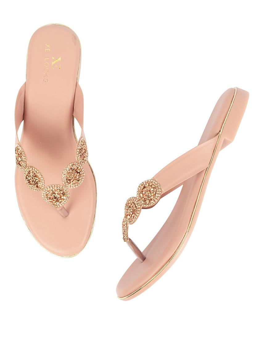 pink synthetic slip on sandals - 20572274 - Standard Image - 3